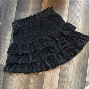 Elegant Black Ruffled Skirt